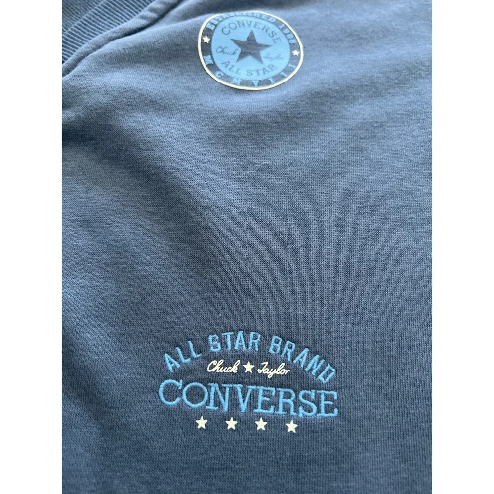 Converse Girls XL Slacker Blue Snap Front Varsity Cardigan Sweatshirt 4MH371-UFL